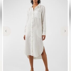 Rails Val Linen White Button-Up Dress